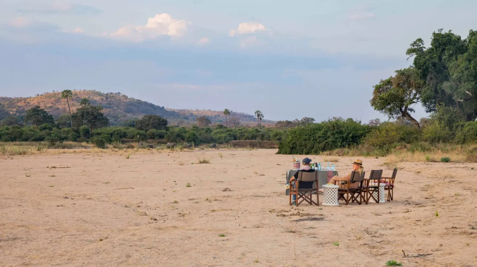 Asilia-Guests-Enjoying-Soundowners-Southern-Tanzania