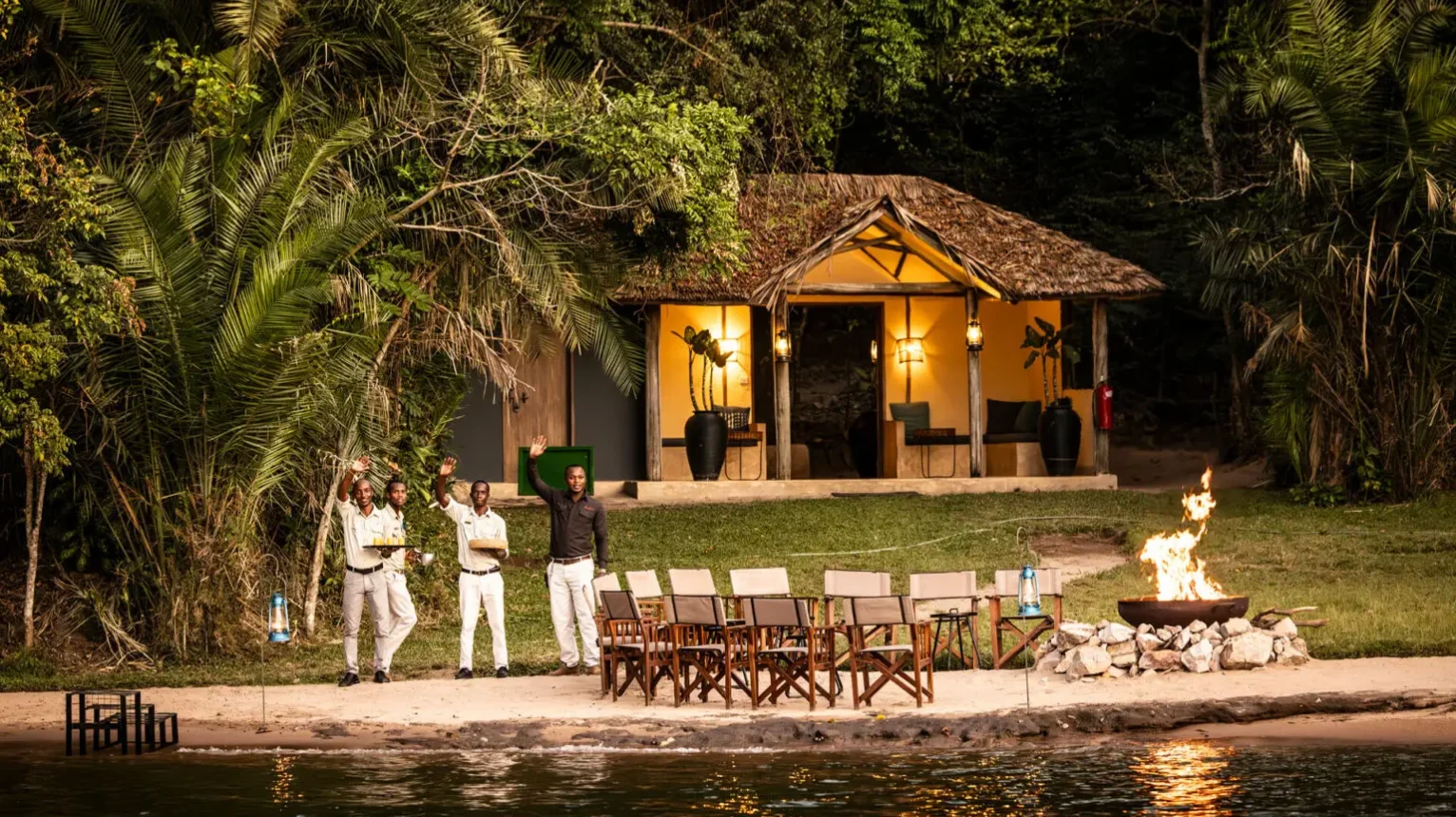 Asilia-Staff-Welcoming-Guests-Rubondo-Island